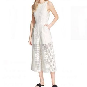 Tibi Blanca Eyelet Lace Tie-Back Jumpsuit